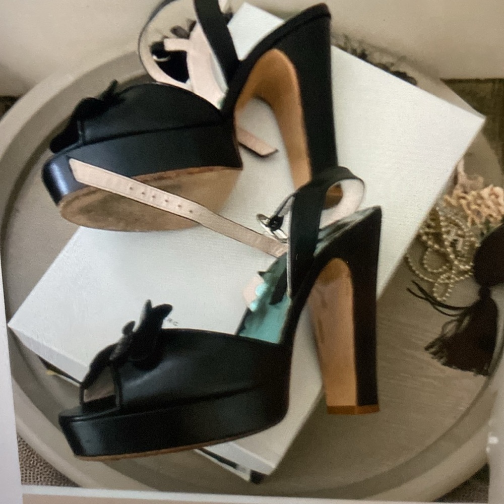 Marc Jacobs Sexy Black Leather Butterfly Platform Sandals Made in Italy 🇮🇹 - Picture 6 of 9